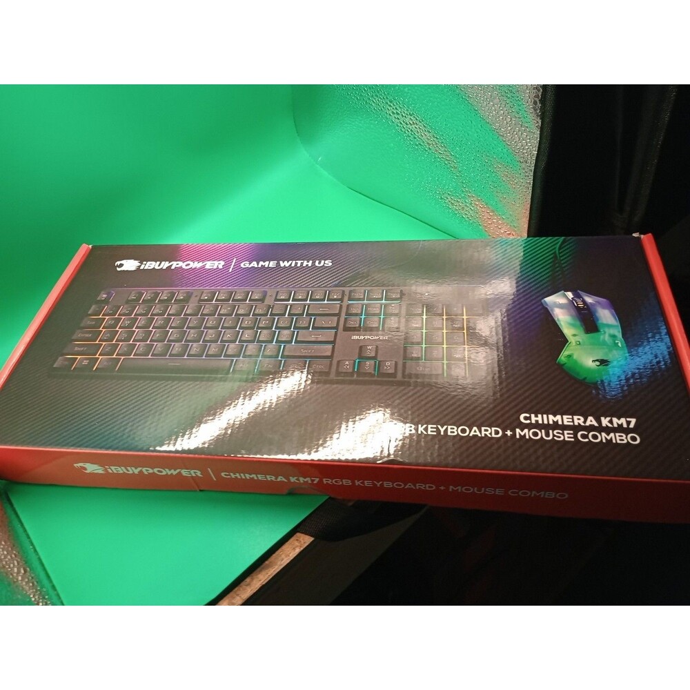iBUYPOWER Chimera KM7 RGB Keyboard + Mouse Combo - Black - Brand New
